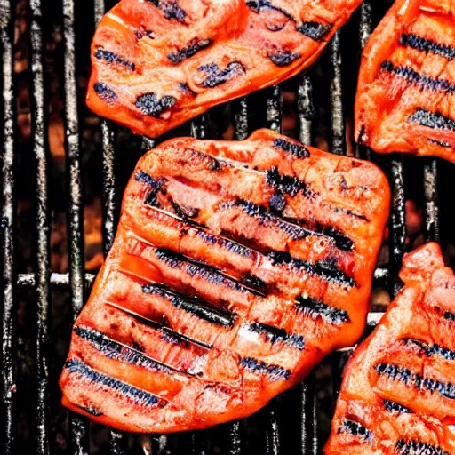 Prompt: alien meat on a grill, closeup, professional food photography