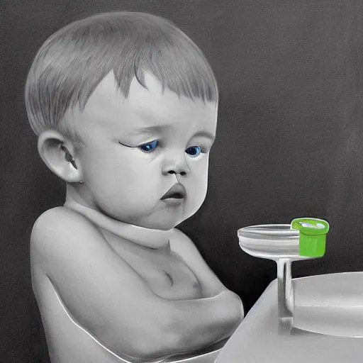 Image similar to little mr toilet water drinker by richard hargreaves