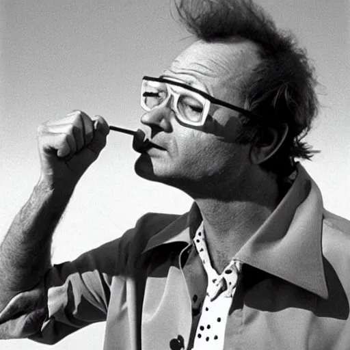 Image similar to bill murray in fear and loathing in las vegas, movie still, promotional shot