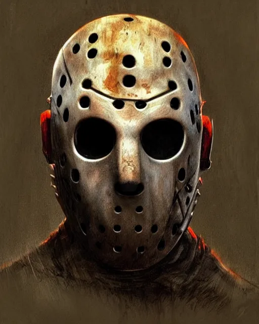 Prompt: jason voorhees, hyper realistic face, horror, fantasy art, in the style of greg rutkowski, intricate, hyper detailed