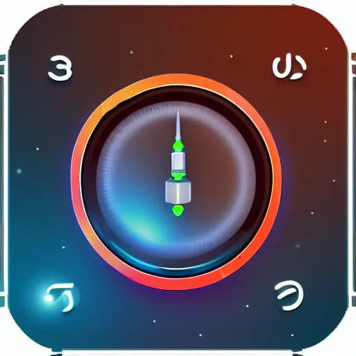 Prompt: An app icon that features a stylised flux capacitor from Back to the Future