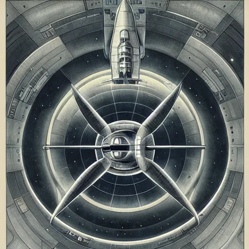 Image similar to design only, symmetry, starship enterprise, by jean - baptiste monge