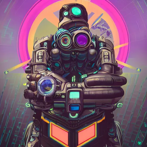 Prompt: high quality high detail portrait of a diesel punk cyber overwatch character in an alien world, tristan eaton, victo ngai, artgerm, rhads, ross draws, hyperrealism, intricate detailed, alphonse mucha, 8 k, sci - fi, pastel colors, artstation,