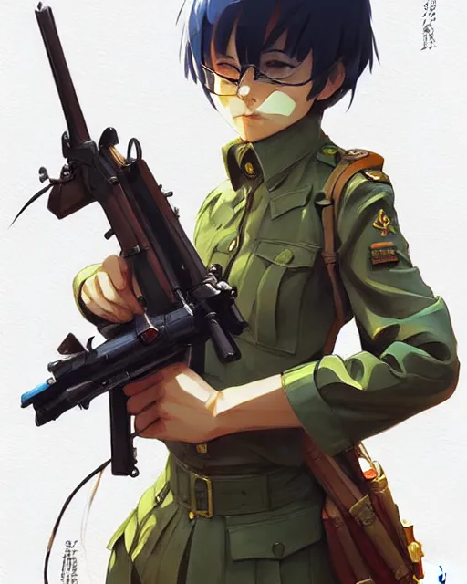 Image similar to ukranian soldier, shinkai makoto studio ghibli studio key hideaki anno sakimichan stanley artgerm lau rossdraws james jean marc simonetti elegant highly detailed digital painting artstation pixiv