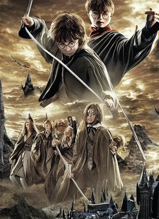 Image similar to harry potter in the lord of the ring's universe