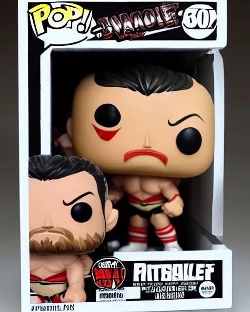 Image similar to Wrestler Funko Pop. Photographic, photography