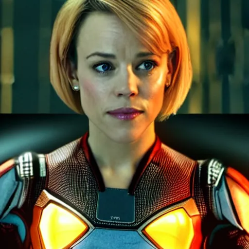 Image similar to rachel mcadams playing the role of samus in the new metroid movie, film still, 4 k, highly detailed, dramatic lighting