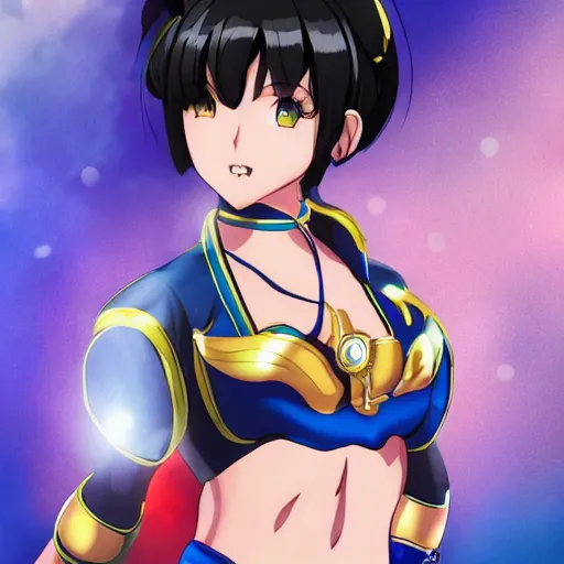 Image similar to Chun-Li with bangs and bob haircut, Anime Key visual, High Resolution, 4k HD, sharp, trending on artstation,