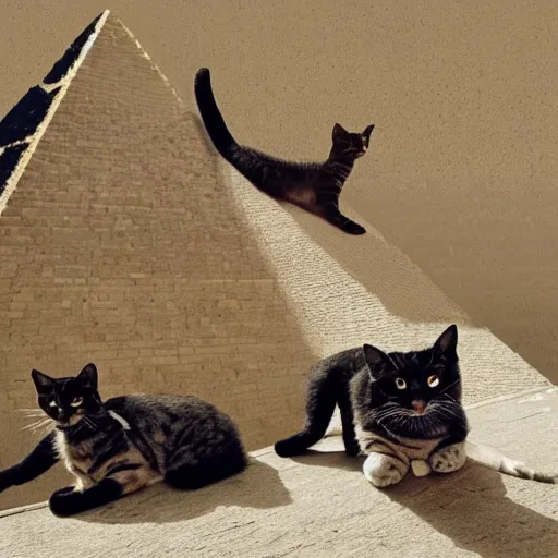 Image similar to an Egyptian pyramid for cats