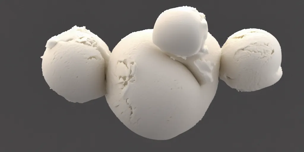 Prompt: marshmallow fur white cate ice cream, 3 d render, 8 k, pixar style