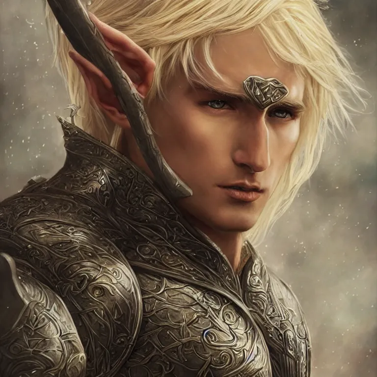 elvish blonde male warrior, lord of the rings style, | Stable Diffusion ...