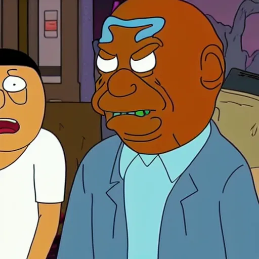 Image similar to mike tyson in rick and morty, tv show, animated,