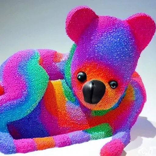 Image similar to colorful sugar sculptures of different cute animals