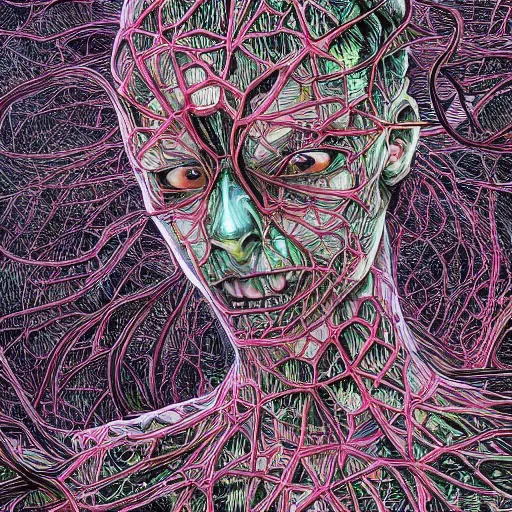 Prompt: shintaro kago yoji shinkawa and victo ngai godmachine psychedelic deepdream gravely heavenly cellular human body apophasis glorious energy of the sun cybernetic organism of pure energy and light synthetic emotional symposium of death psychedelic psychological conundrums intricate detailed hyperrealism photo - realistic demon hyperdetailed intricate hyperrealism beautiful forest