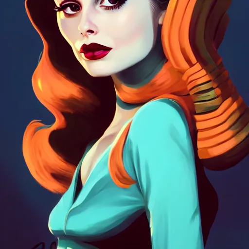 Prompt: a portrait of a beautiful willa holland as a 1 9 5 0 s rockabilly greaser, art by lois van baarle and loish and ross tran and rossdraws and sam yang and samdoesarts and artgerm, digital art, highly detailed, intricate, sharp focus, trending on artstation hq, deviantart, unreal engine 5, 4 k uhd image