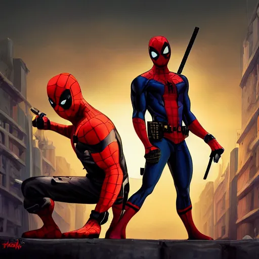 deadpool vs spiderman wallpaper 1920x1080