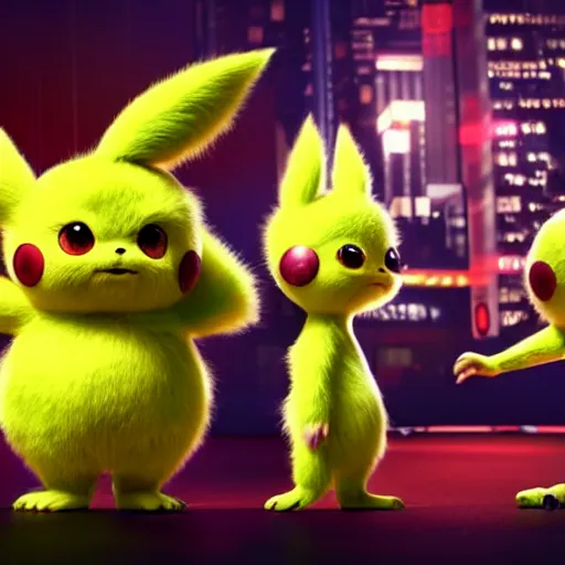 Image similar to high quality 3 d render cyberpunk very tennis ball monsters highly detailed, unreal engine cinematic smooth, in the style of detective pikachu, basil gogos, chalk, low angle, uhd 8 k, sharp focus, illustrated by basil gogos