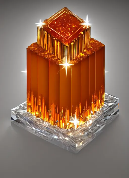 Prompt: one great swarovsci crystal made of marmalade, realistic, cinematic lighting, photography, medium full shot, no blur