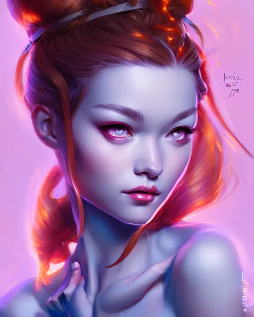 Image similar to digital art, fantasy portrait of joyfull girl, by James Jean and by artgerm, by ross tran , ultradetailed, charachter design, concept art, trending on artstation,