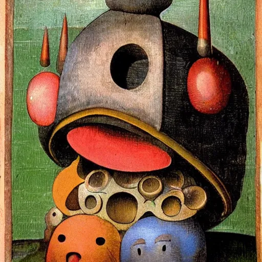 Prompt: hieronymus bosch, kirby