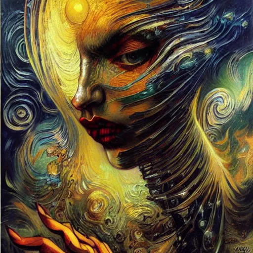 Image similar to Divine Chaos Engine by Karol Bak and Vincent Van Gogh