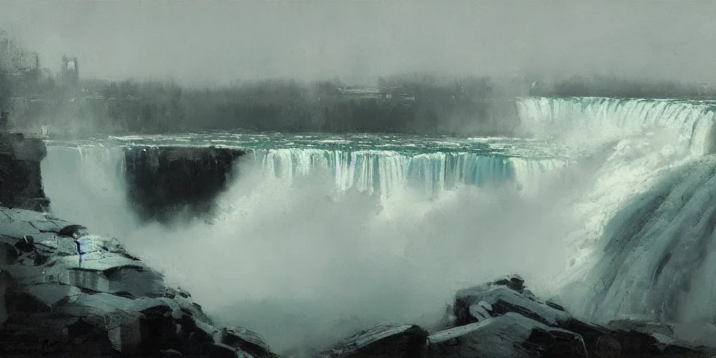 Prompt: niagara falls by jeremy mann