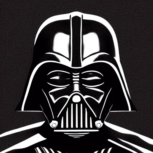 Prompt: portrait of darth vader, highly detailed, centered, solid color background, digital painting