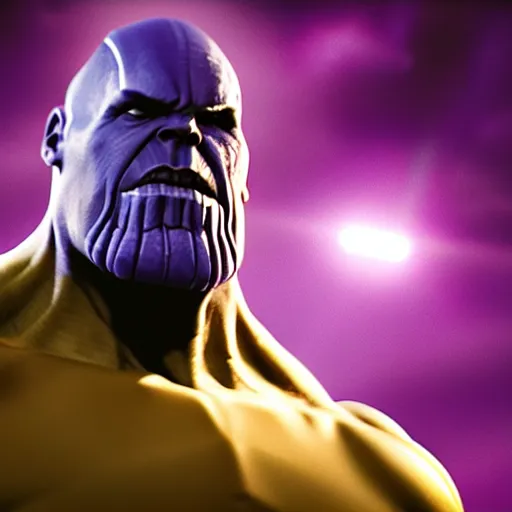 Prompt: thanos as a soccer ball, hyperrealistic, photography, cinematic lighting, award winning