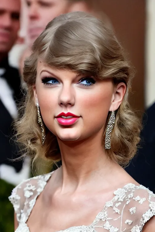 Image similar to taylor swift in a beautiful wedding dress, focus on face and facial details