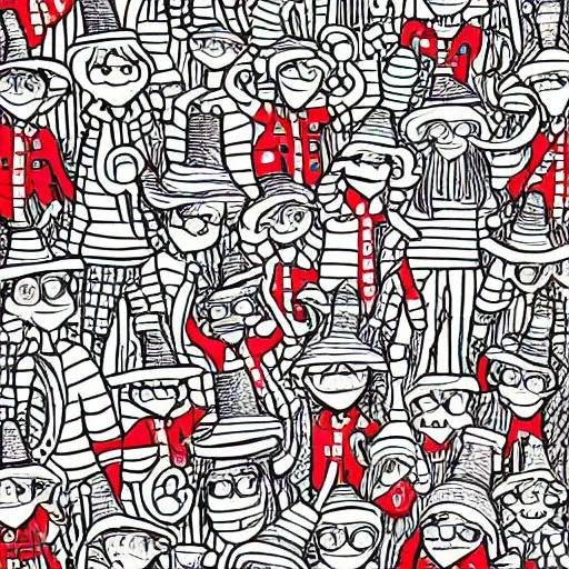 Image similar to intricate where's waldo - style illustration