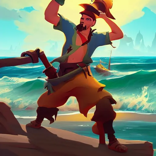 Image similar to painting treasure on sea of thieves game smooth median photoshop filter cutout vector, behance hd by jesper ejsing, by rhads, makoto shinkai and lois van baarle, ilya kuvshinov, rossdraws global illumination