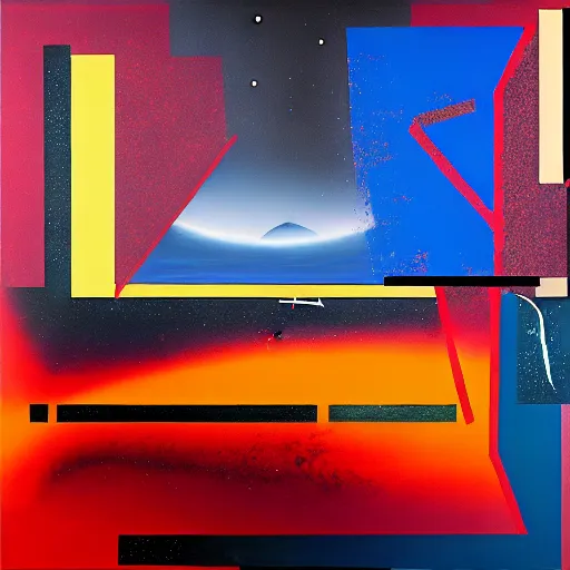 Prompt: Everywhere at the End of Time, Ivan Seal abstract painting, album art