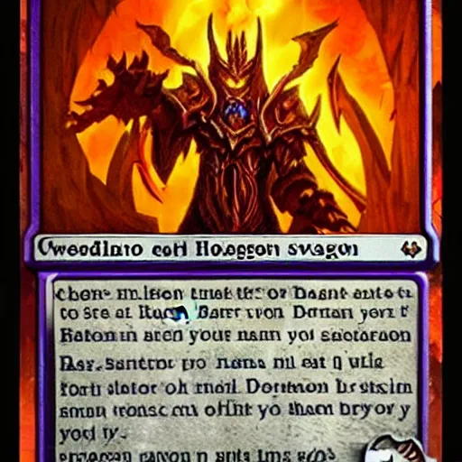 Image similar to sauron as a hearthstone card