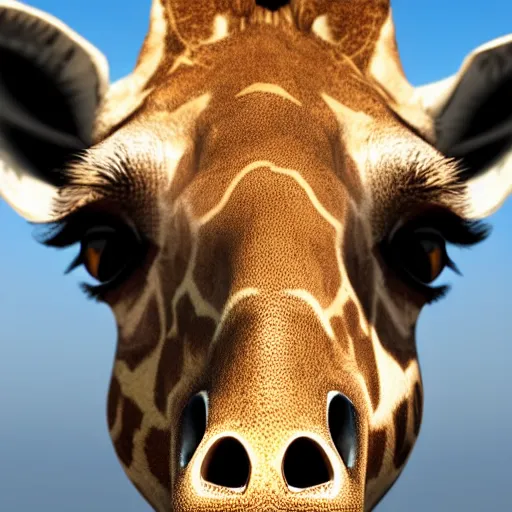 Prompt: a really handsome giraffe face smiling, ultra hd, 4 k, realistic, unreal engine