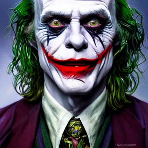 Prompt: ultra realistic illustration, christopher lloyd as the joker,, fantasy, intricate, horror, highly detailed, digital painting, artstation, concept art, sharp focus, illustration, art by artgerm and greg rutkowski and alphonse mucha