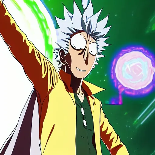 Prompt: Rick Sanchez in one punch man 4K detailed Digital art