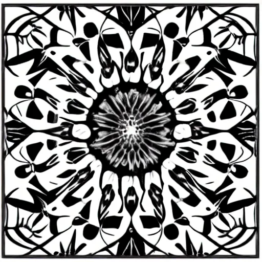 Image similar to radiograph, cymatics, symmetrical flower pattern