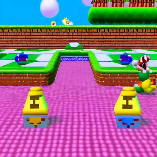 Image similar to Boogie2988 in Super Mario 64, gameplay footage, very detailed, very intricate, 8k,