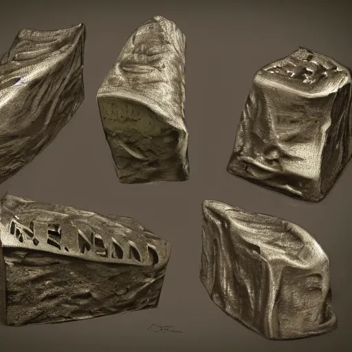 Image similar to realistic netherite ingot fantasy art