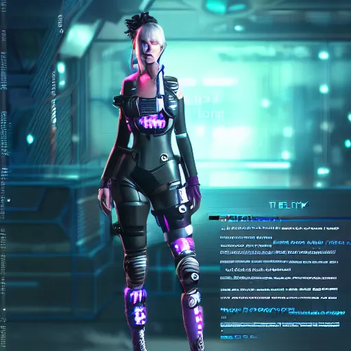 Image similar to highly detailed female in cyberpunk clothing, concept art, cinamatic light, unreal engine 5, 4 k, artgerm style,