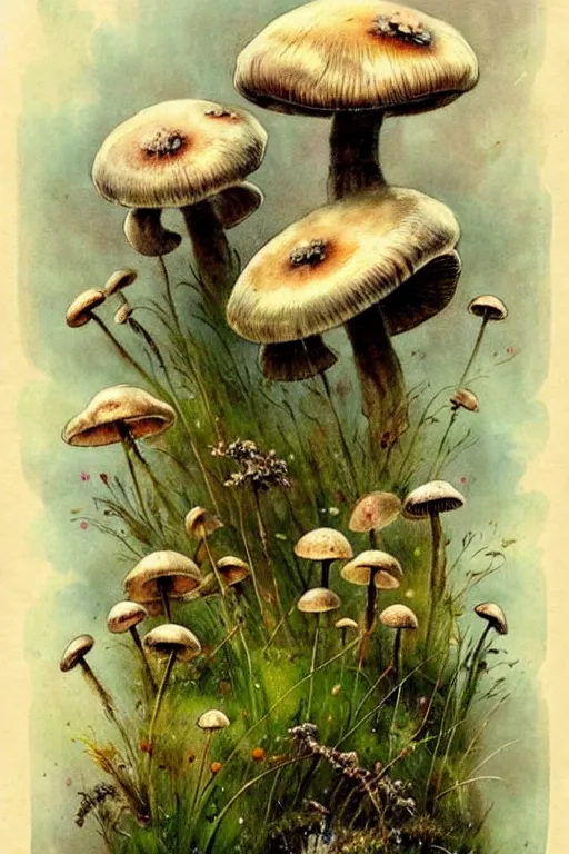 Prompt: ( ( ( ( ( 1 9 5 0 s retro future mushrooms, flowers grass moss. muted colors. childrens layout, ) ) ) ) ) by jean - baptiste monge,!!!!!!!!!!!!!!!!!!!!!!!!!