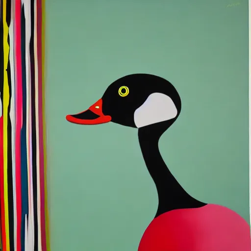 Image similar to a duck on the prowl oil painting jim lambie