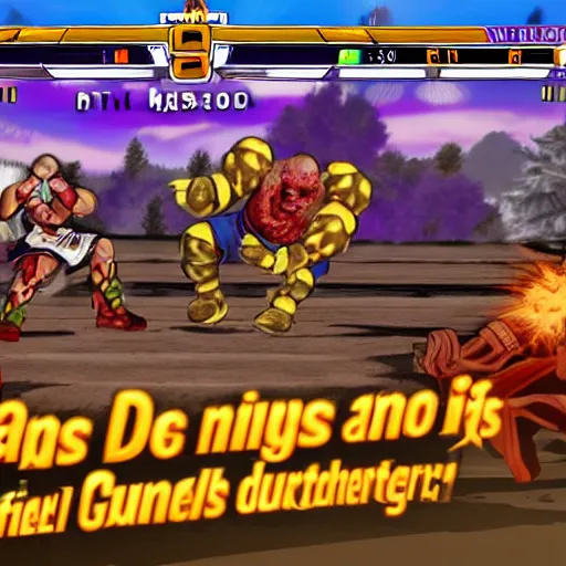 Image similar to in - game screenshot of big floppa fighting game