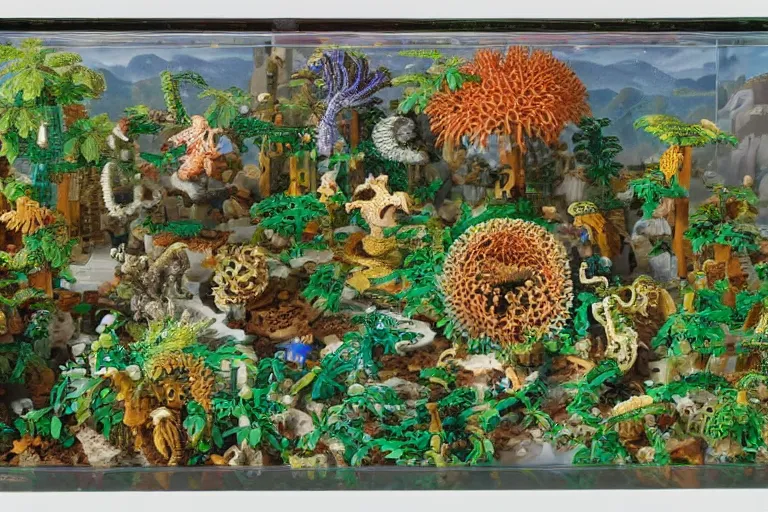 Image similar to ernst haeckel artforms in nature 1 9 8 5 lego set