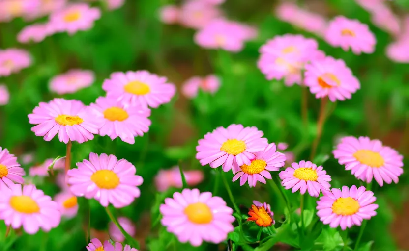 Prompt: macro depth of field beautiful flowers with cyborg eyes in the middle