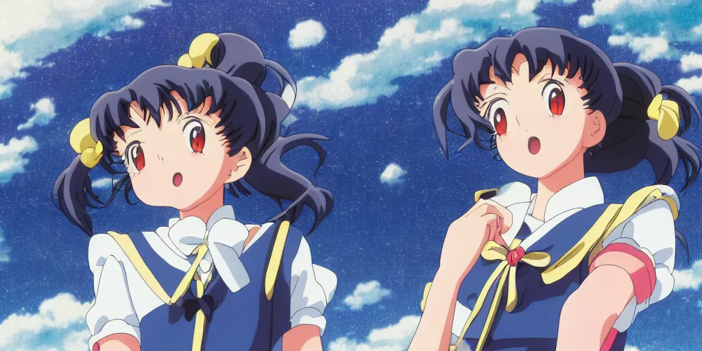 Prompt: anime fine details portrait of joyful school girl Sailor Moon in front of Russian panel houses landscape on the background, grey color scheme, deep bokeh, close-up, anime masterpiece by Studio Ghibli. 8k, sharp high quality classic anime from 2000 in style of Hayao Miyazaki