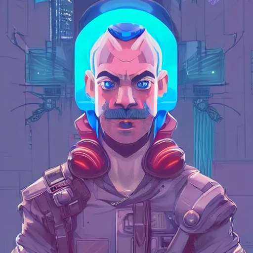 Prompt: a portrait of mario, cyberpunk!, fantasy, elegant, digital painting, artstation, concept art, matte, sharp focus, illustration, art by josan gonzalez