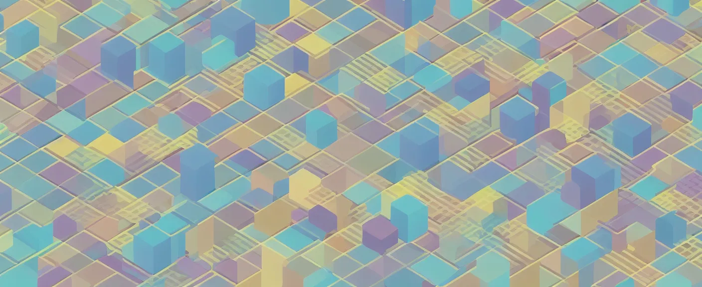 Image similar to hexagonal wallpaper, large pastel, isometric concept art