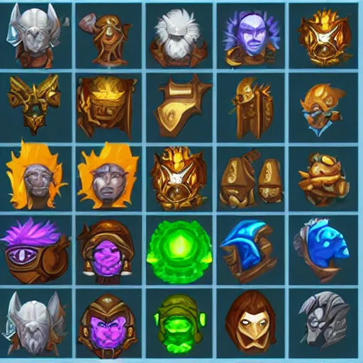 Image similar to Sprite sheet of RPG skill icons, World of Warcraft, League of Legends, DOTA 2