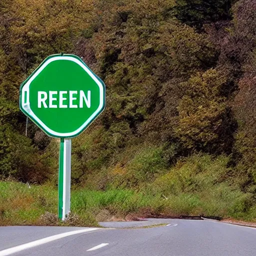 Prompt: a road sign that says green beans